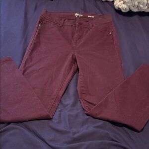 Style & Co. Burgundy Slim Leg Pants